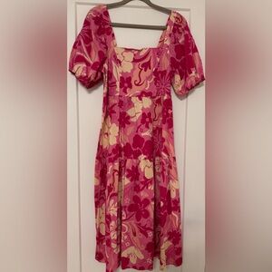 Pink and Cream Floral Dress